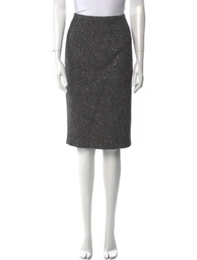 Pre-owned Michael Kors Virgin Wool Knee-length Skirt W/ Tags In Gray