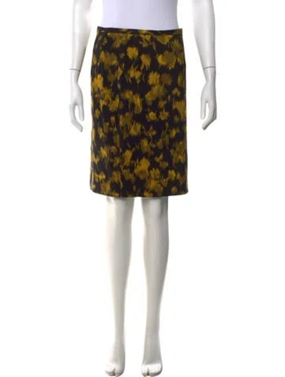 Pre-owned Michael Kors Virgin Wool Knee-length Skirt In Yellow