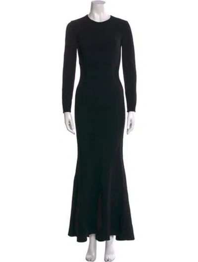 Pre-owned Michael Kors Virgin Wool Long Dress In Black