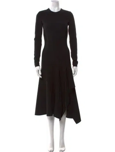 Pre-owned Michael Kors Virgin Wool Long Dress In Black