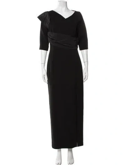 Pre-owned Michael Kors Virgin Wool Long Dress In Black