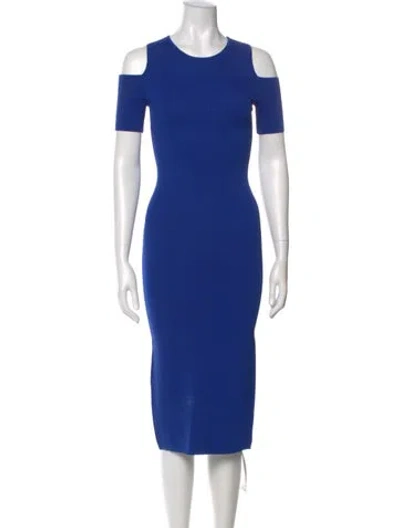 Pre-owned Michael Kors Virgin Wool Long Dress In Blue