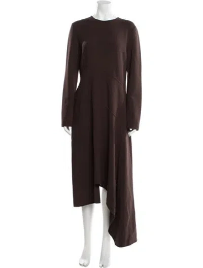 Pre-owned Michael Kors Virgin Wool Long Dress In Brown