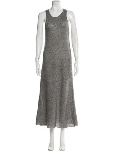 Pre-owned Michael Kors Virgin Wool Long Dress In Gray