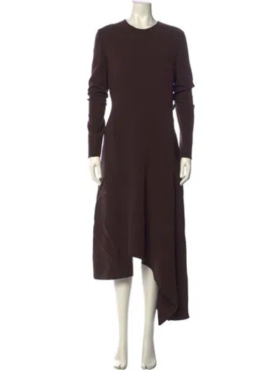 Pre-owned Michael Kors Virgin Wool Long Dress W/ Tags In Brown