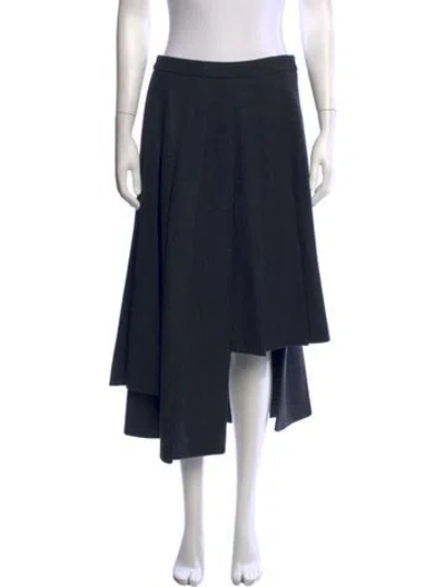 Pre-owned Michael Kors Virgin Wool Long Skirt W/ Tags In Blue