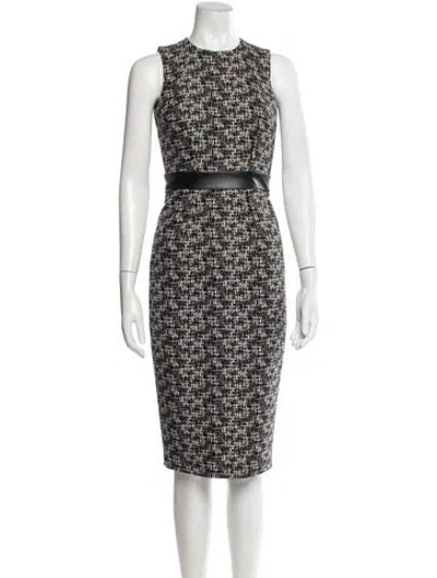 Pre-owned Michael Kors Virgin Wool Midi Length Dress In Black