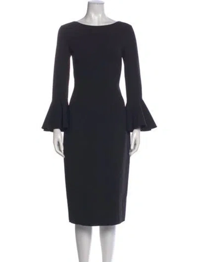 Pre-owned Michael Kors Virgin Wool Midi Length Dress In Black