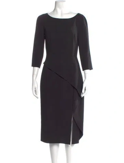 Pre-owned Michael Kors Virgin Wool Midi Length Dress In Black