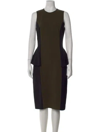 Pre-owned Michael Kors Virgin Wool Midi Length Dress In Black