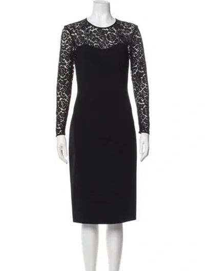 Pre-owned Michael Kors Virgin Wool Midi Length Dress In Blue