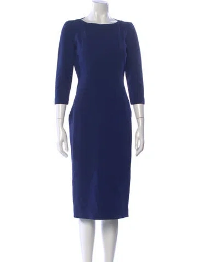 Pre-owned Michael Kors Virgin Wool Midi Length Dress In Blue