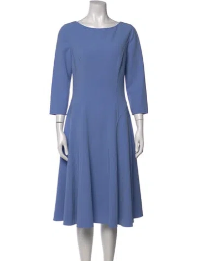 Pre-owned Michael Kors Virgin Wool Midi Length Dress In Blue