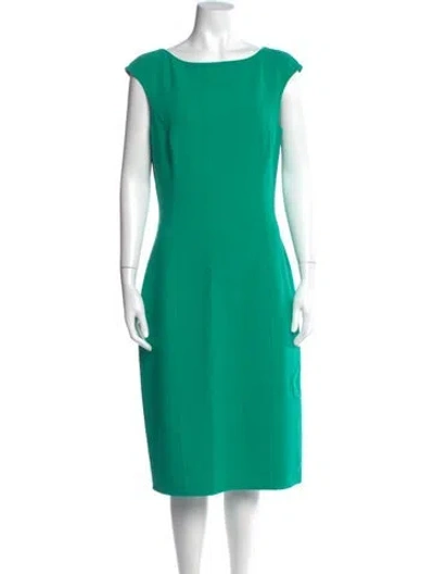 Pre-owned Michael Kors Virgin Wool Midi Length Dress In Green