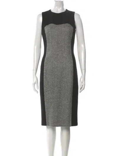 Pre-owned Michael Kors Virgin Wool Midi Length Dress In Multi