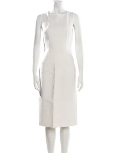 Pre-owned Michael Kors Virgin Wool Midi Length Dress In Neutral