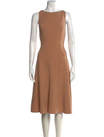 Pre-owned Michael Kors Virgin Wool Midi Length Dress In Neutral