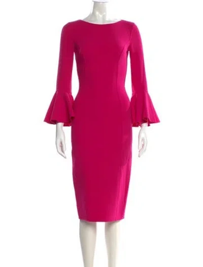 Pre-owned Michael Kors Virgin Wool Midi Length Dress In Pink