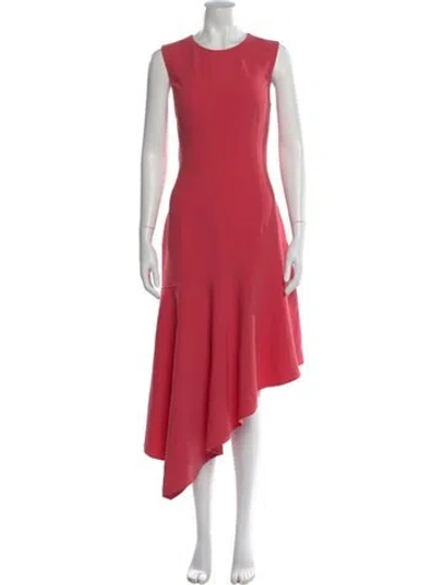 Pre-owned Michael Kors Virgin Wool Midi Length Dress In Pink