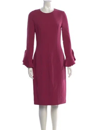 Pre-owned Michael Kors Virgin Wool Midi Length Dress In Purple