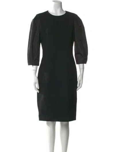 Pre-owned Michael Kors Virgin Wool Midi Length Dress W/ Tags In Black