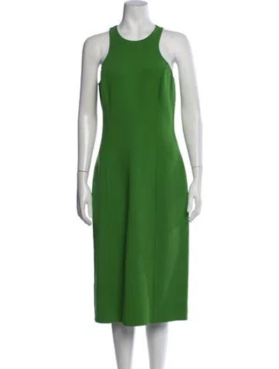 Pre-owned Michael Kors Virgin Wool Midi Length Dress W/ Tags In Green