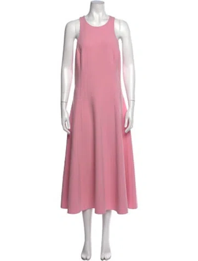 Pre-owned Michael Kors Virgin Wool Midi Length Dress W/ Tags In Pink
