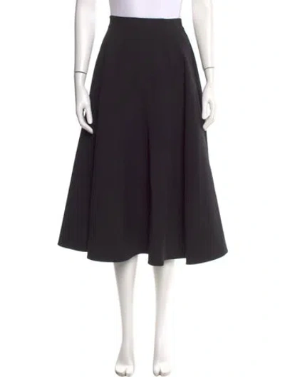 Pre-owned Michael Kors Virgin Wool Midi Length Skirt In Black