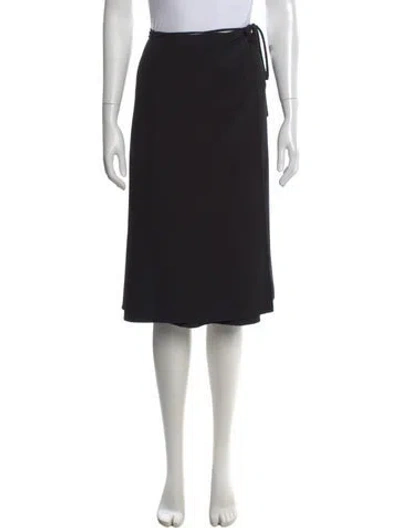 Pre-owned Michael Kors Virgin Wool Midi Length Skirt In Black