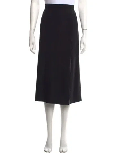 Pre-owned Michael Kors Virgin Wool Midi Length Skirt In Black