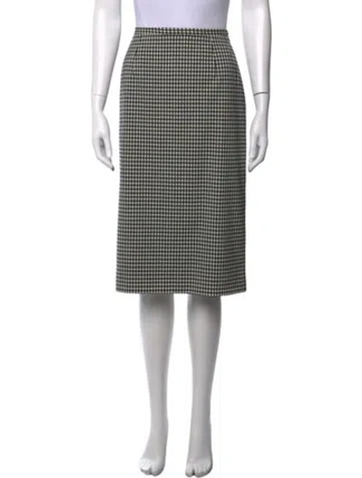 Pre-owned Michael Kors Virgin Wool Midi Length Skirt In Black