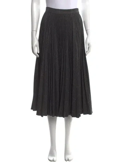 Pre-owned Michael Kors Virgin Wool Midi Length Skirt In Black/grey