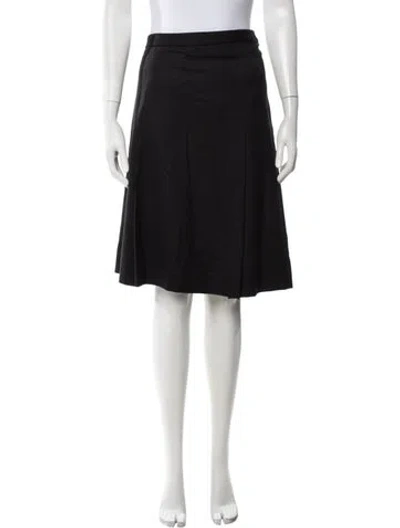 Pre-owned Michael Kors Virgin Wool Midi Length Skirt In Blue