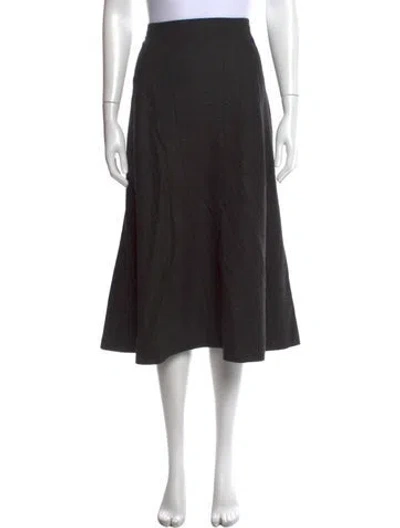 Pre-owned Michael Kors Virgin Wool Midi Length Skirt In Gray