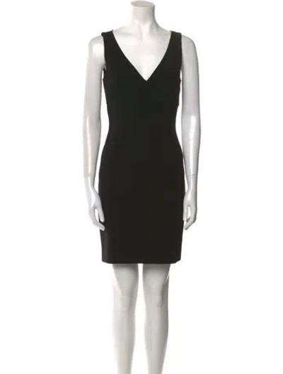 Pre-owned Michael Kors Virgin Wool Mini Dress In Black
