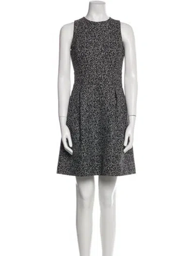 Pre-owned Michael Kors Virgin Wool Mini Dress In Black
