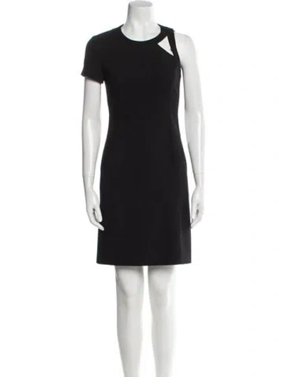 Pre-owned Michael Kors Virgin Wool Mini Dress In Black