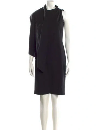 Pre-owned Michael Kors Virgin Wool Mini Dress In Black