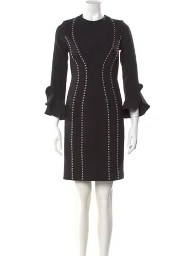 Pre-owned Michael Kors Virgin Wool Mini Dress In Black