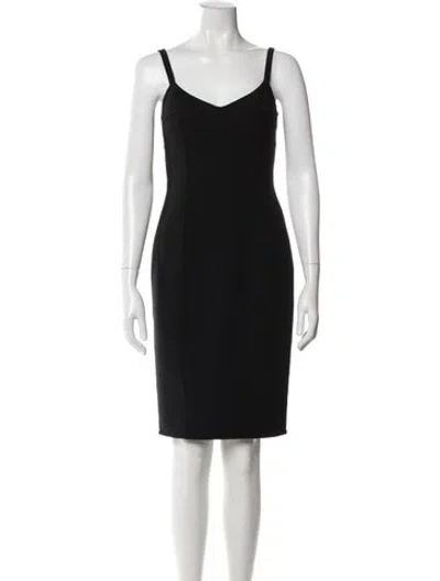 Pre-owned Michael Kors Virgin Wool Mini Dress In Black