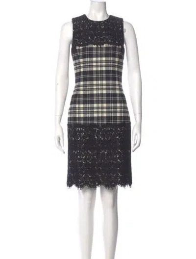 Pre-owned Michael Kors Virgin Wool Mini Dress In Black