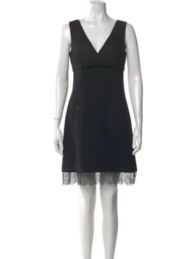 Pre-owned Michael Kors Virgin Wool Mini Dress In Black