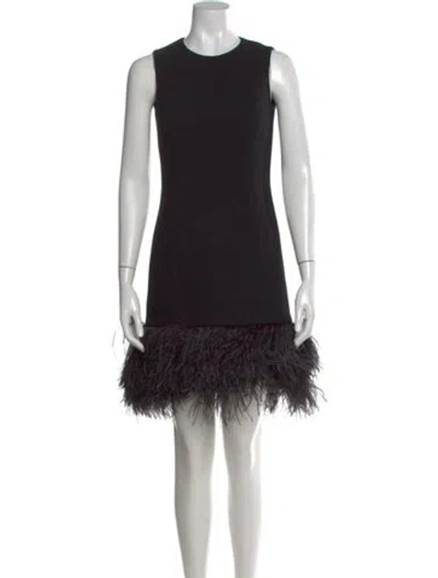 Pre-owned Michael Kors Virgin Wool Mini Dress In Black