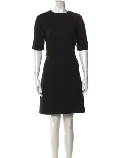Pre-owned Michael Kors Virgin Wool Mini Dress In Black