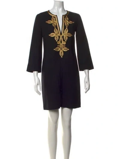 Pre-owned Michael Kors Virgin Wool Mini Dress In Black