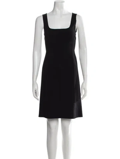 Pre-owned Michael Kors Virgin Wool Mini Dress In Black