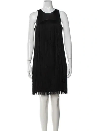 Pre-owned Michael Kors Virgin Wool Mini Dress In Black
