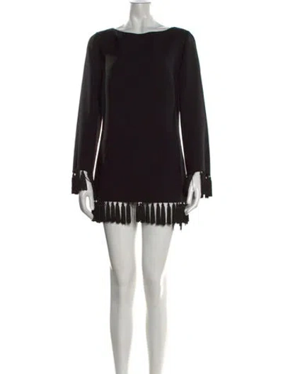Pre-owned Michael Kors Virgin Wool Mini Dress In Black