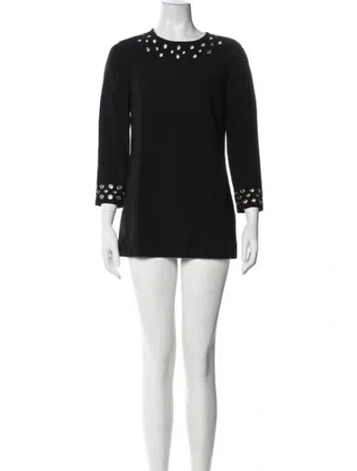 Pre-owned Michael Kors Virgin Wool Mini Dress In Black
