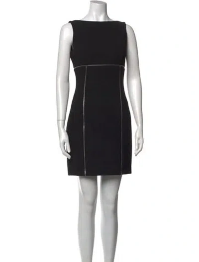 Pre-owned Michael Kors Virgin Wool Mini Dress In Black